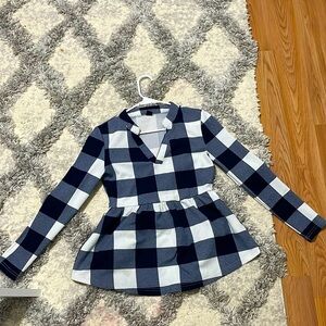 Cute blue and white checkered shirt